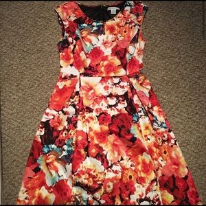 Beautiful Floral Liz Claiborne Midi Dress